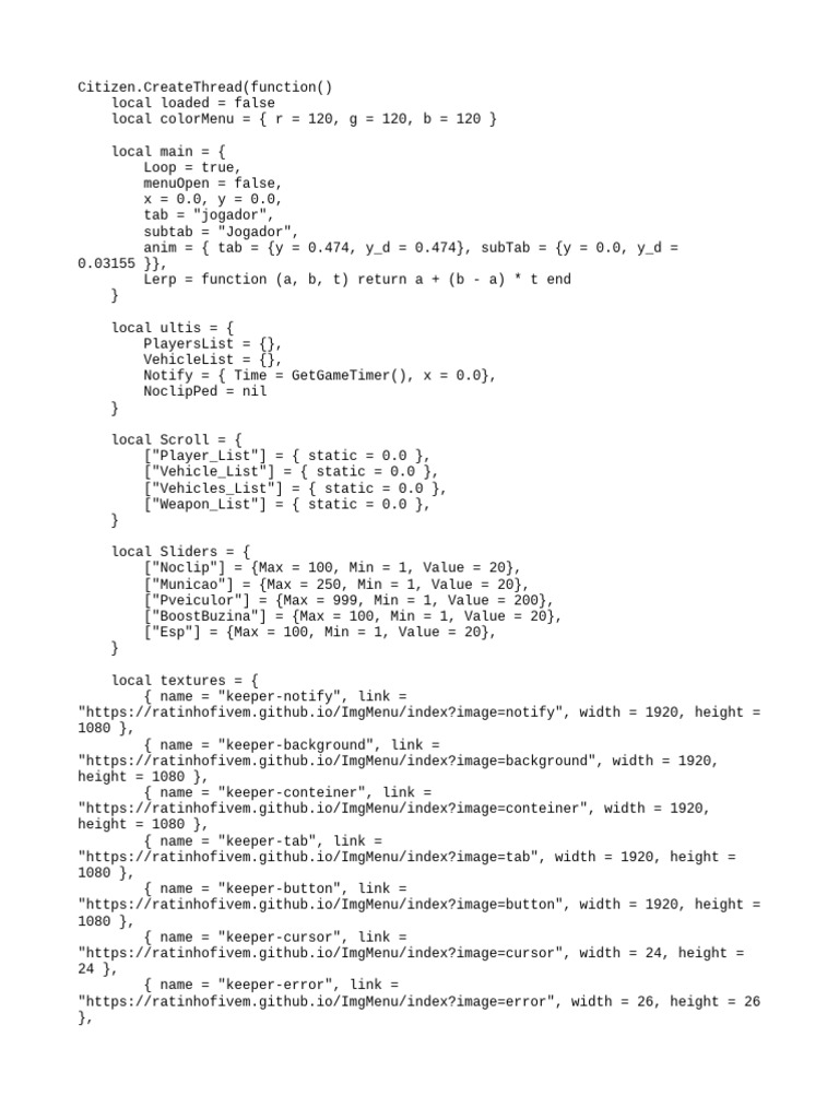 Player Menu Script for Citizen Framework | PDF