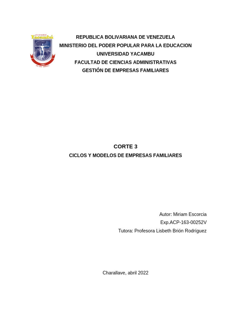 Ciclos y Modelos de Empresas Familiares | PDF | Business | Economias