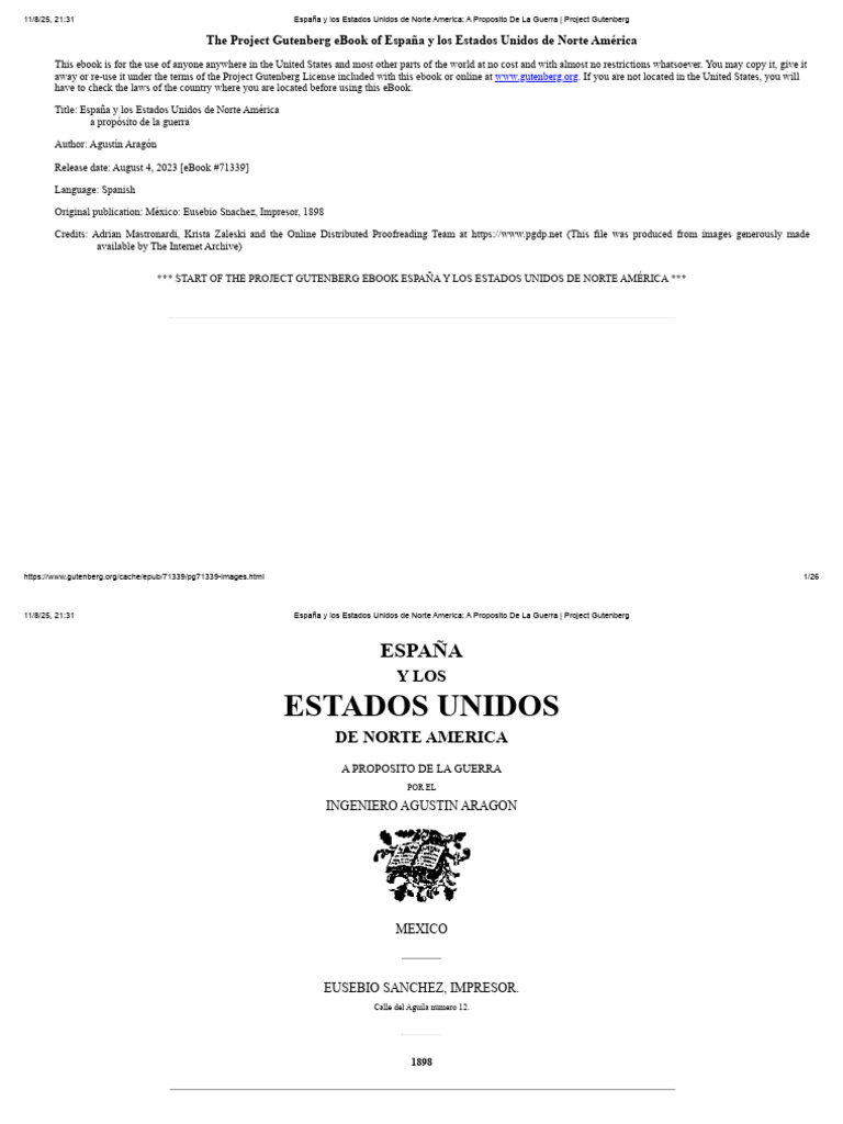 España y Los Estados Unidos de Norte America - A Proposito de La Guerra ...