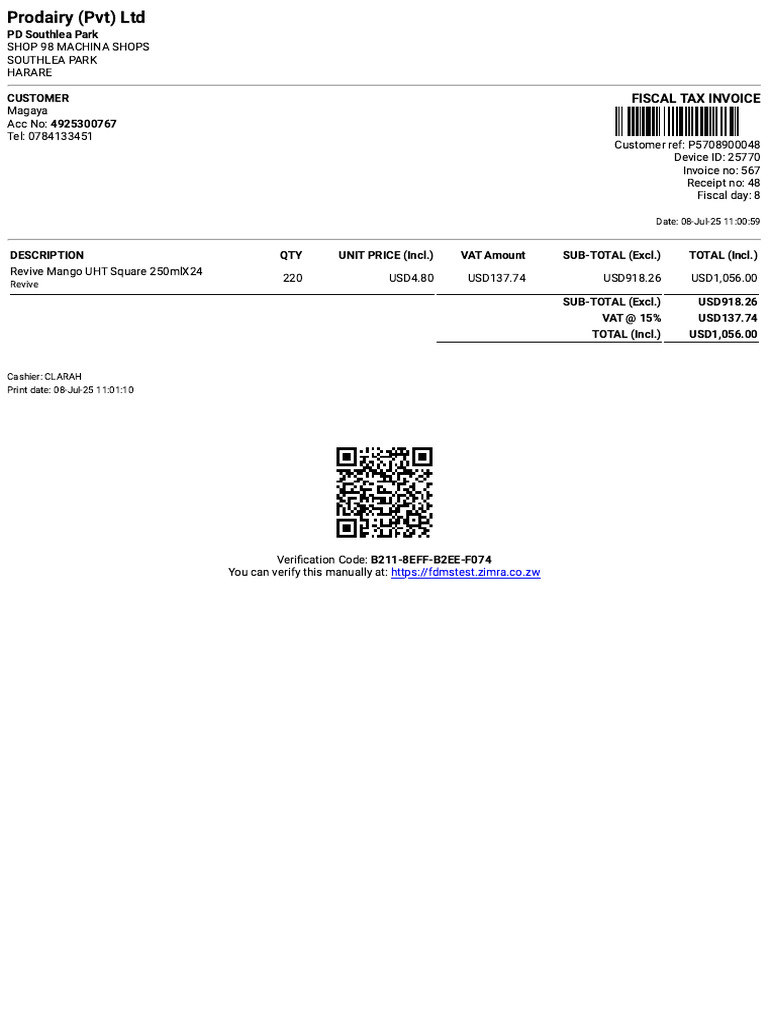 Fiscal Tax Invoice: PD Southlea Park | PDF