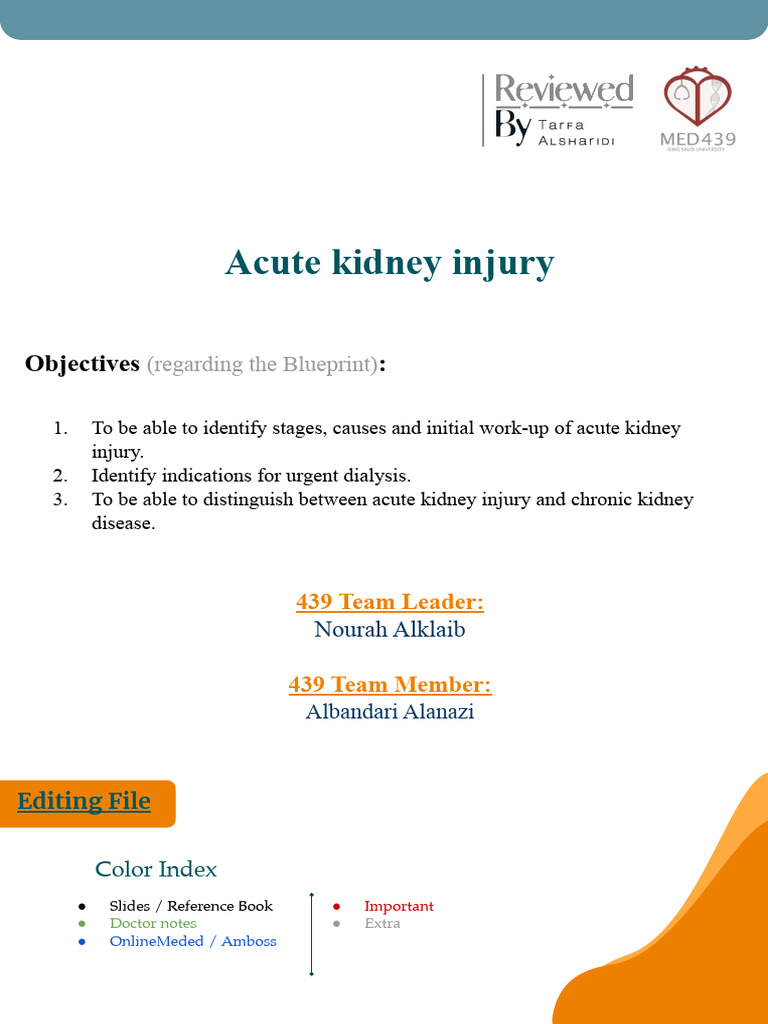 Acute Kidney Injury Overview and Management | PDF | Kidney | Creatinine