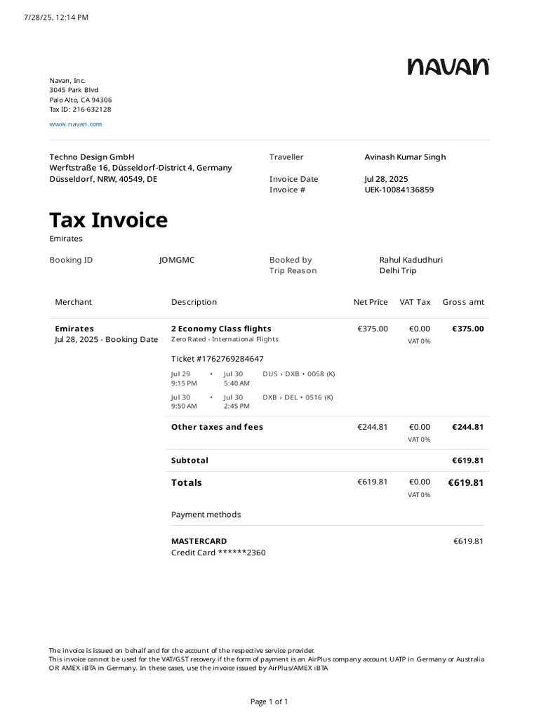 Tax Invoice | PDF | Invoice | Money