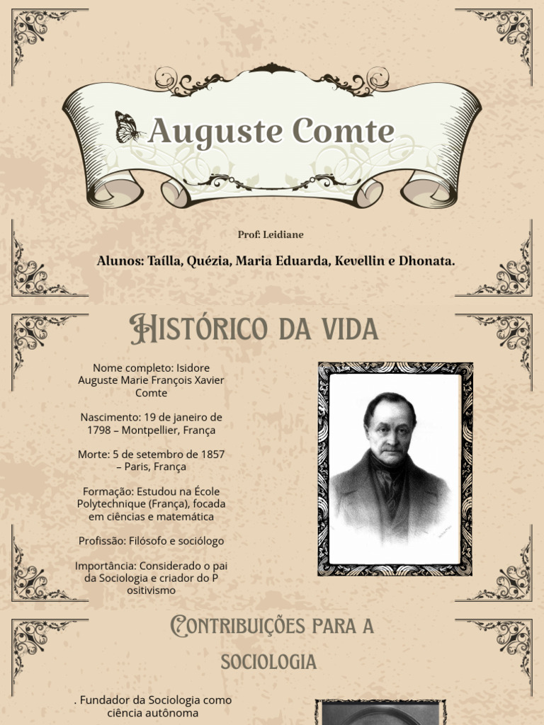 Vida e Legado de Auguste Comte | PDF