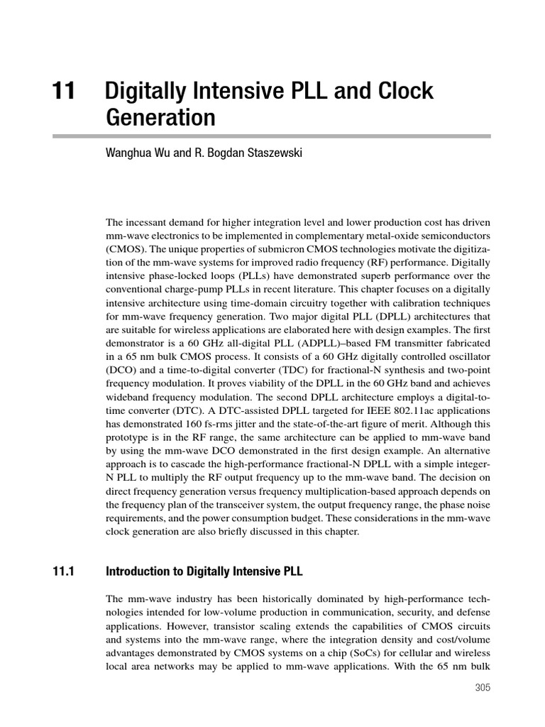 16.0 PP 305 346 Digitally Intensive PLL and Clock Generation | PDF ...
