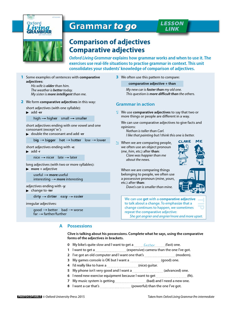comparative - exercises S | PDF | Adjective | Linguistics