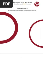 Download Korean Beginner S3 Lesson 10 - Its Been a Long Time Since Youve Seen a Lesson Like This by Chin-Hwa SN9003478 doc pdf