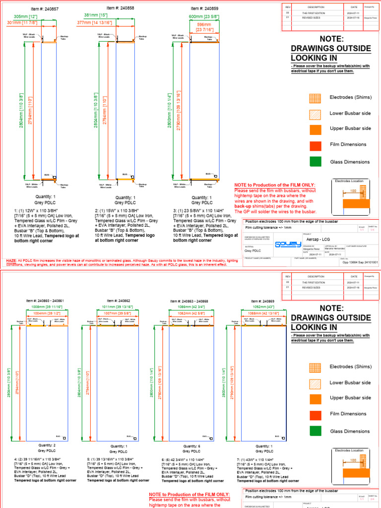 Gauzy PDLC Glass Specifications | PDF | Glasses | Electricity