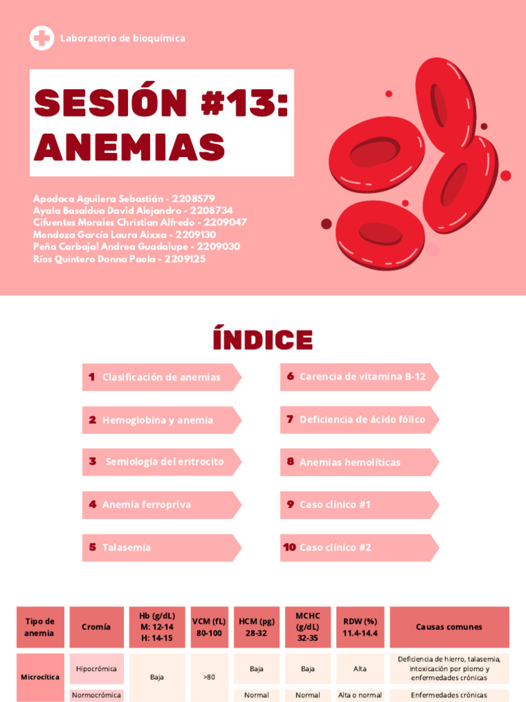 Clasificación y tipos de anemias | PDF | Anemia | Tejido (biología)