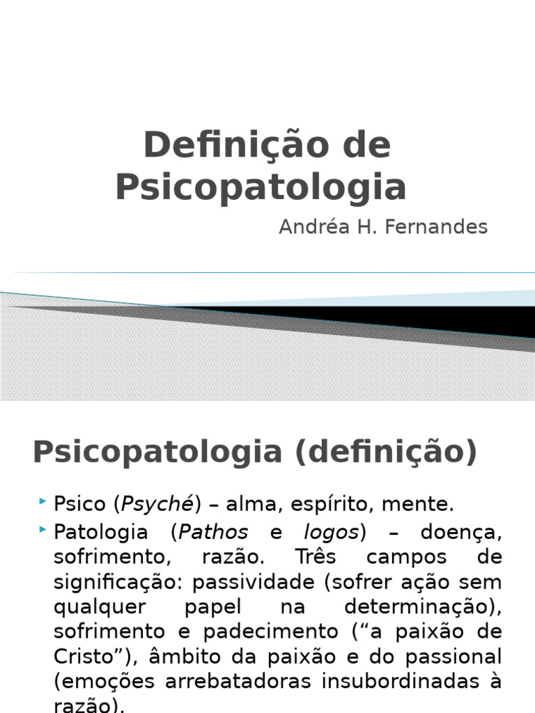 001 Slide Definição de Psicopatologia | PDF | Psicopatologia ...