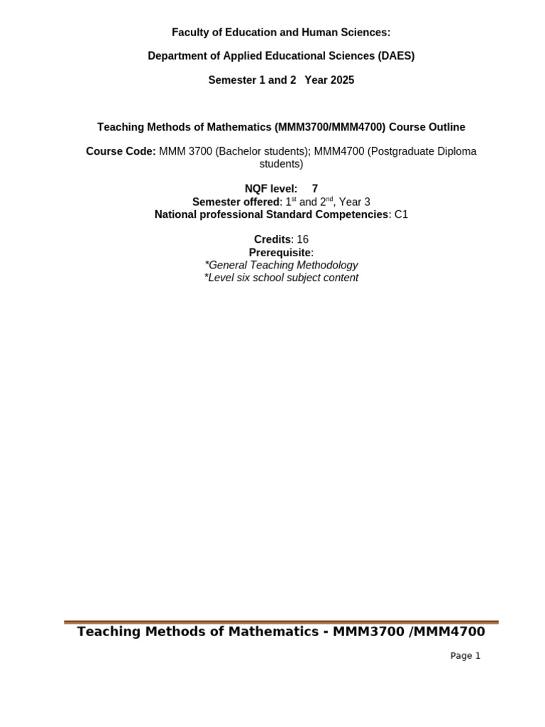 Teaching Methods for Mathematics 2025 | PDF | Educational Assessment ...