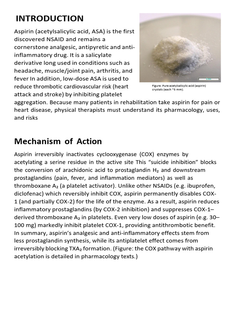 Indication of Aspirin | PDF | Aspirin | Nonsteroidal Anti Inflammatory Drug