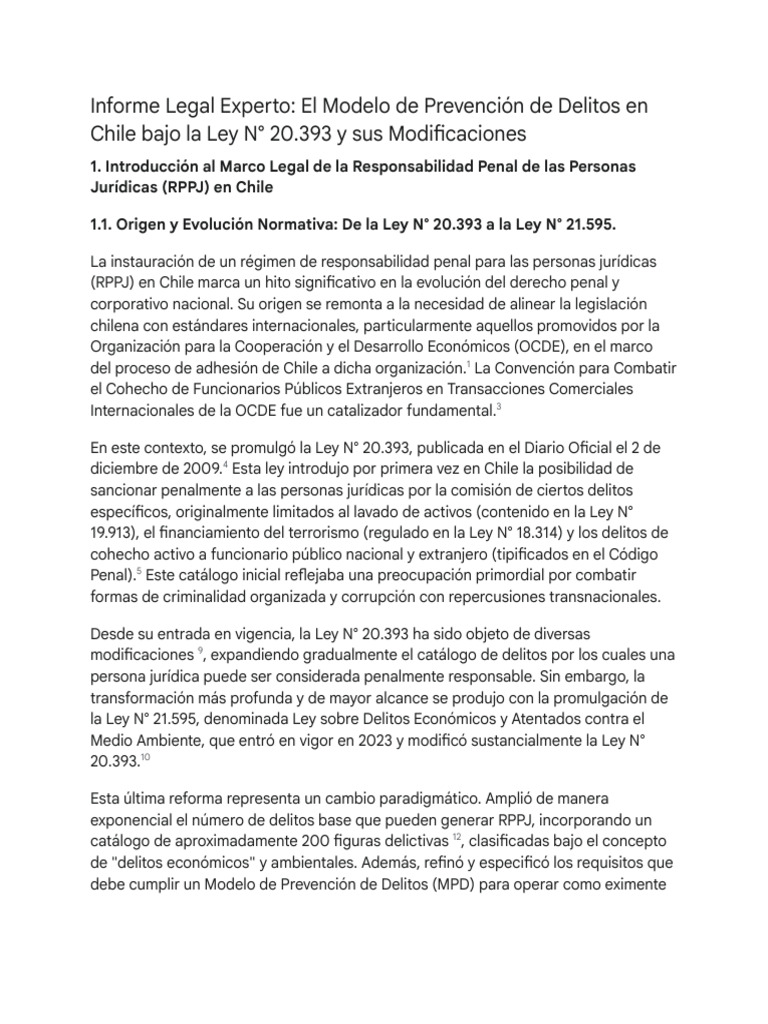 Modelo de Prevención de Delitos Ley 20.393 | PDF | Soborno | Auditoría