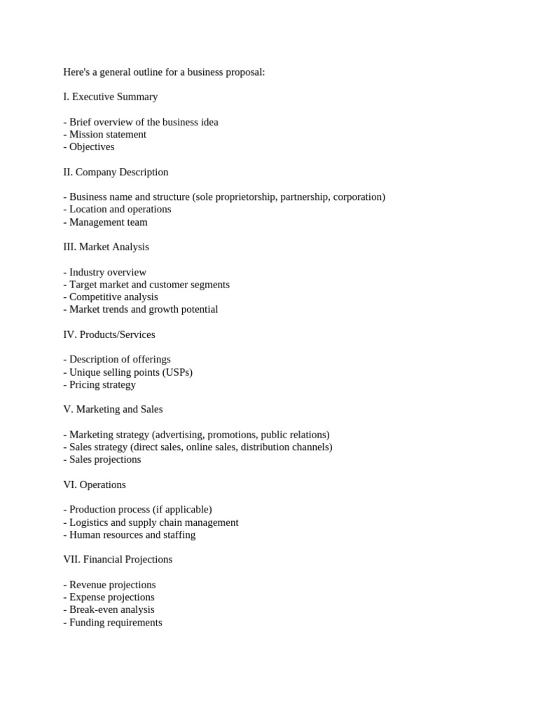 Business Proposal Outline Template | PDF | Marketing | Recycling