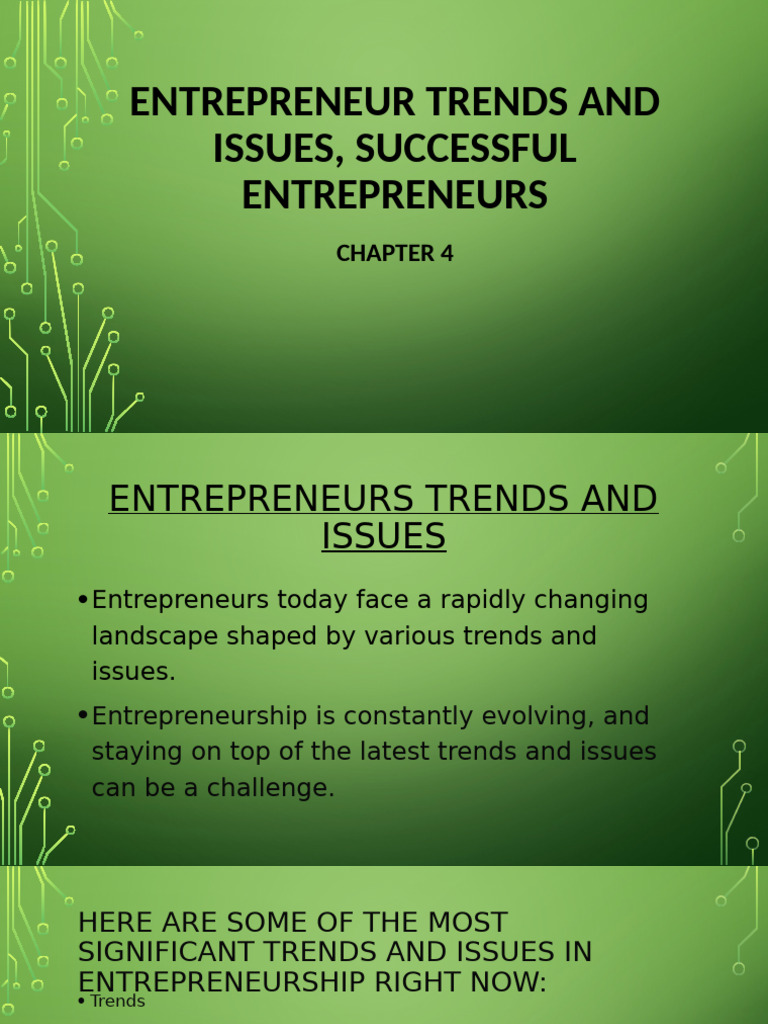 Entrepreneurship Trends and Success Factors | PDF | Entrepreneurship ...