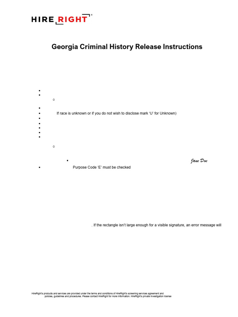 Georgia GCIC Consent Form Instructions | PDF | Consent | Criminal Record