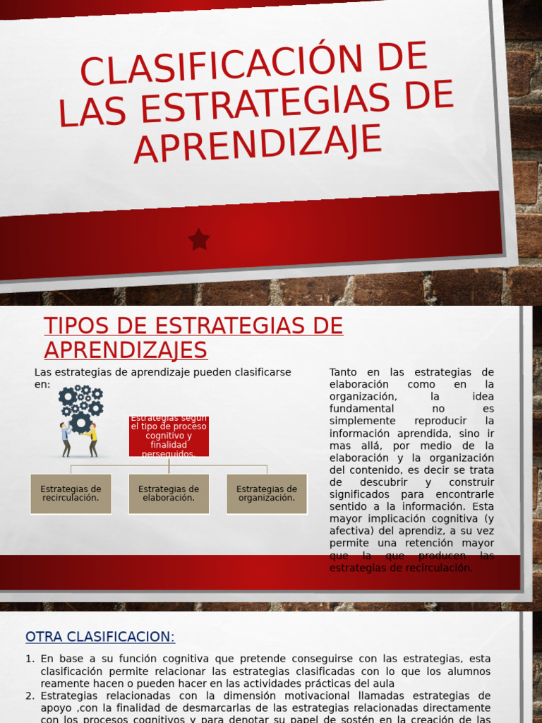 Clasificación de Estrategias de Aprendizaje | PDF | Metacognición ...