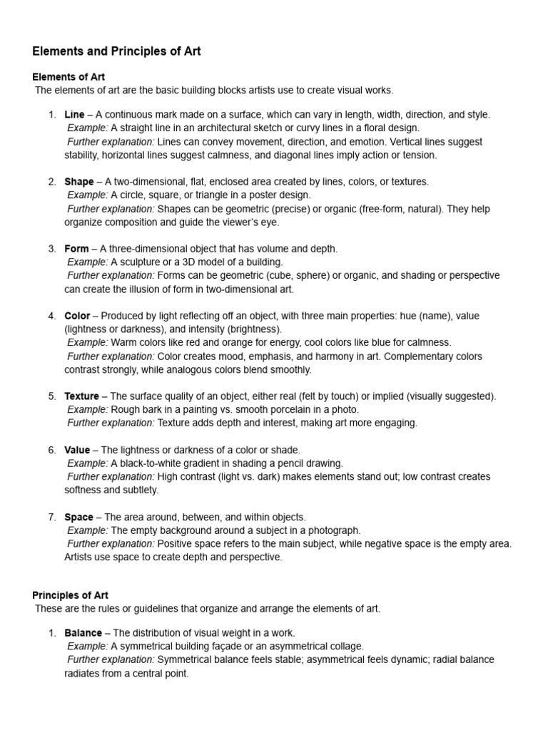 Elements and Principles of Art | PDF | Vision