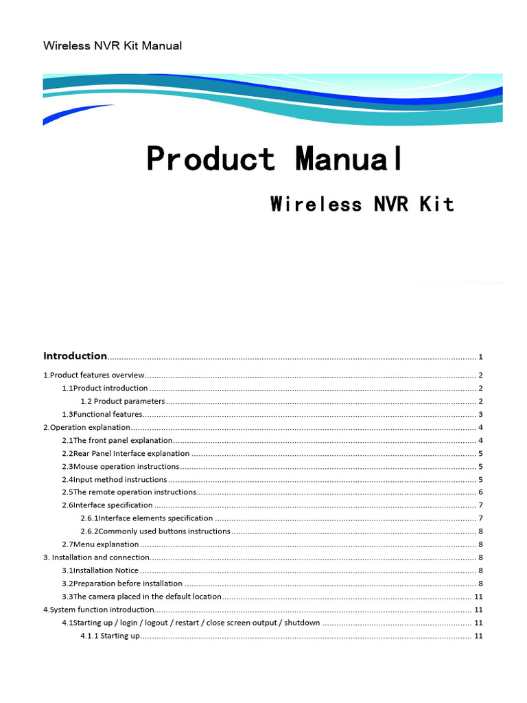 Wireless NVR Kit User Guide | PDF | Computer Network | Video