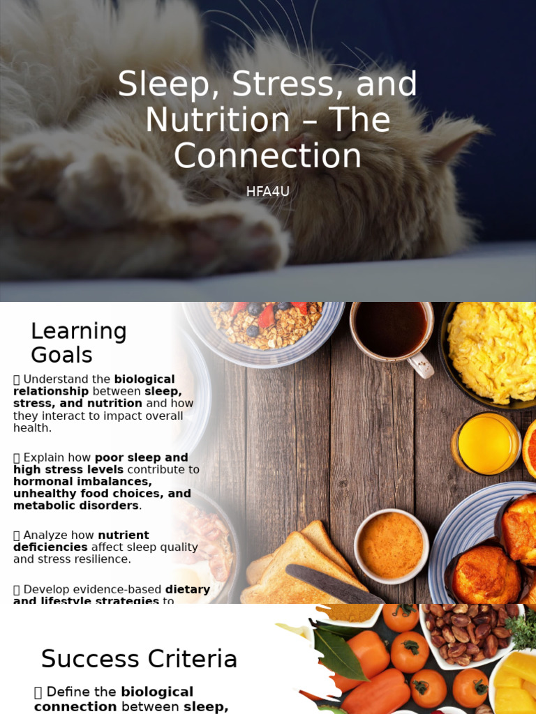 Sleep, Stress, and Nutrition Insights | PDF | Eating | Sleep Deprivation