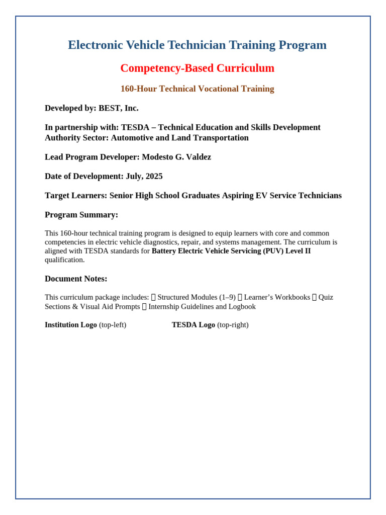 EV Certification for High Voltage Service | PDF | Battery Charger ...