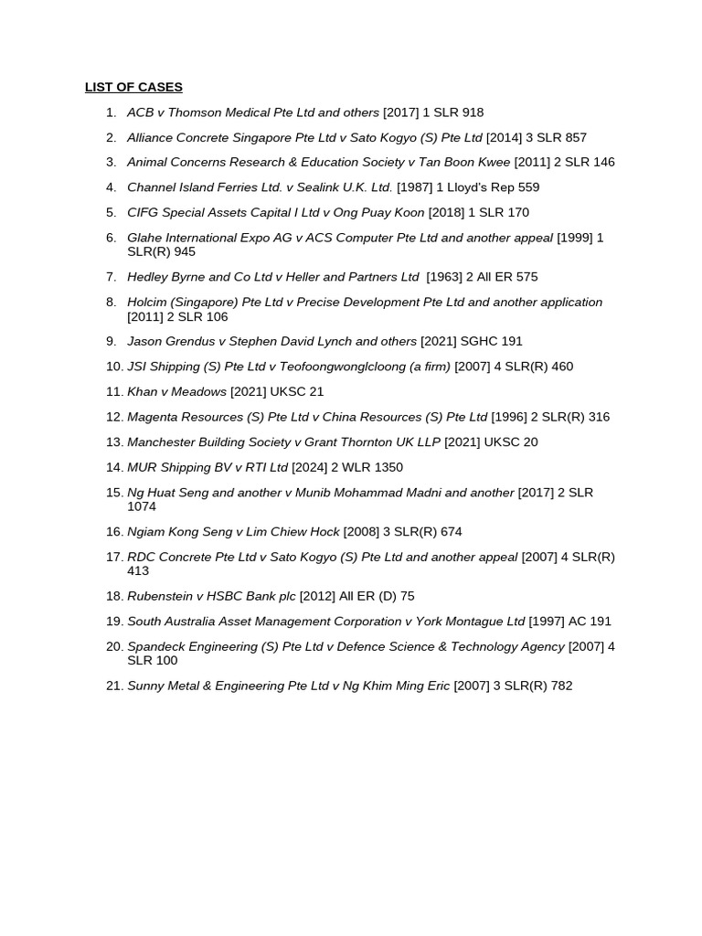 List of Cases SIMP 2025 | PDF
