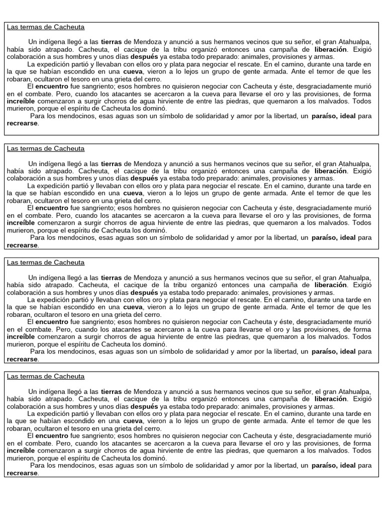 Leyenda de las Termas de Cacheuta | PDF