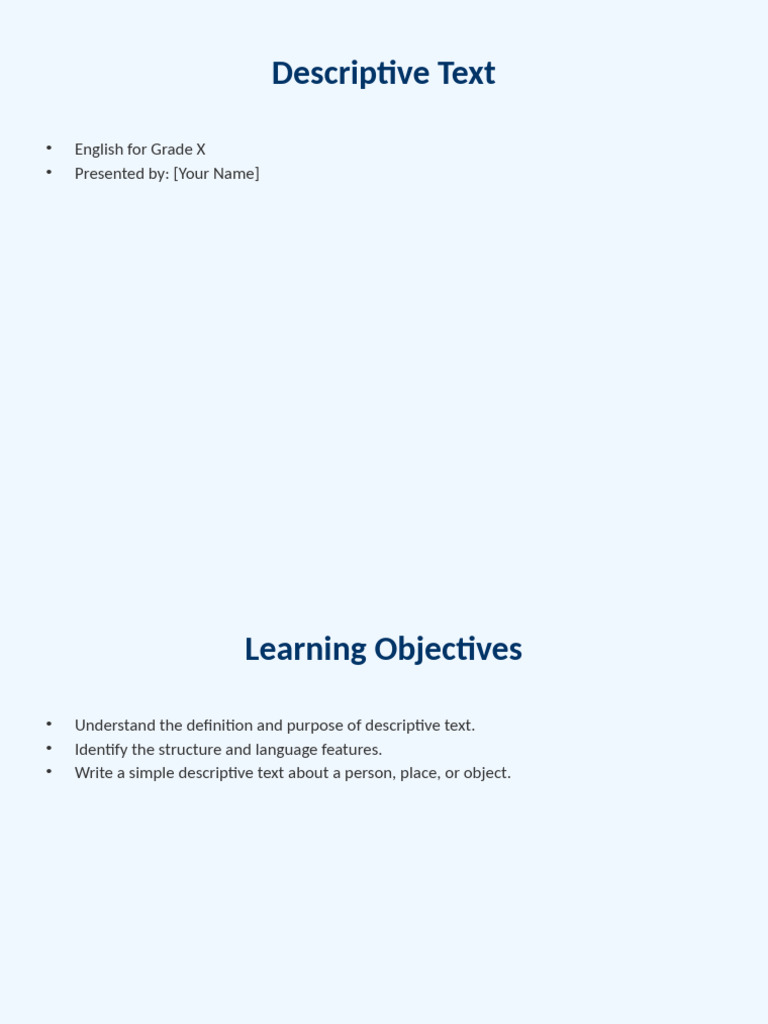 Descriptive Text Grade X Designed | PDF