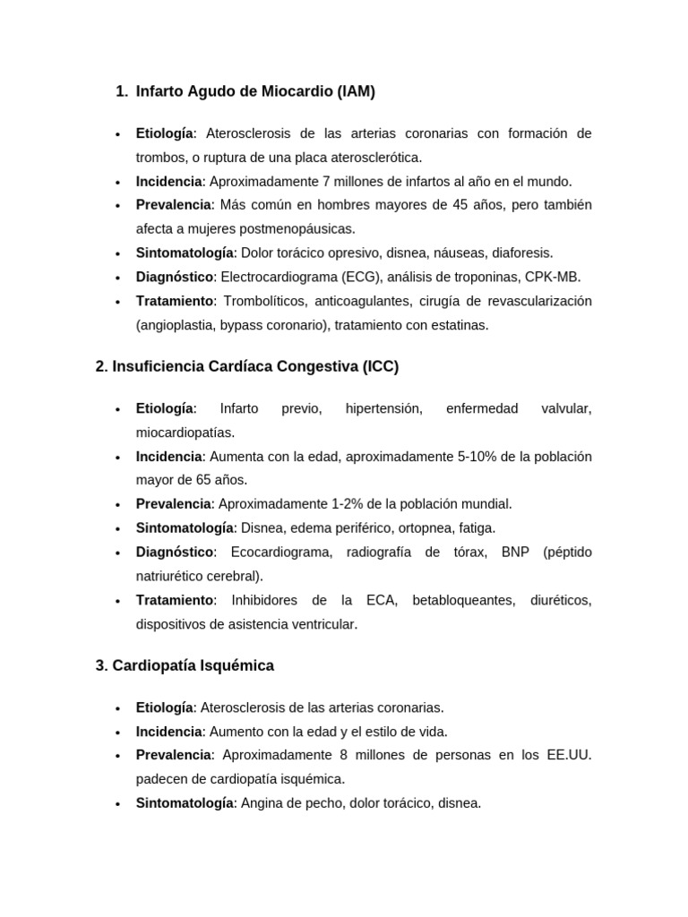 Enfermedades Cardíacas: Causas y Tratamientos | PDF | Infarto de ...