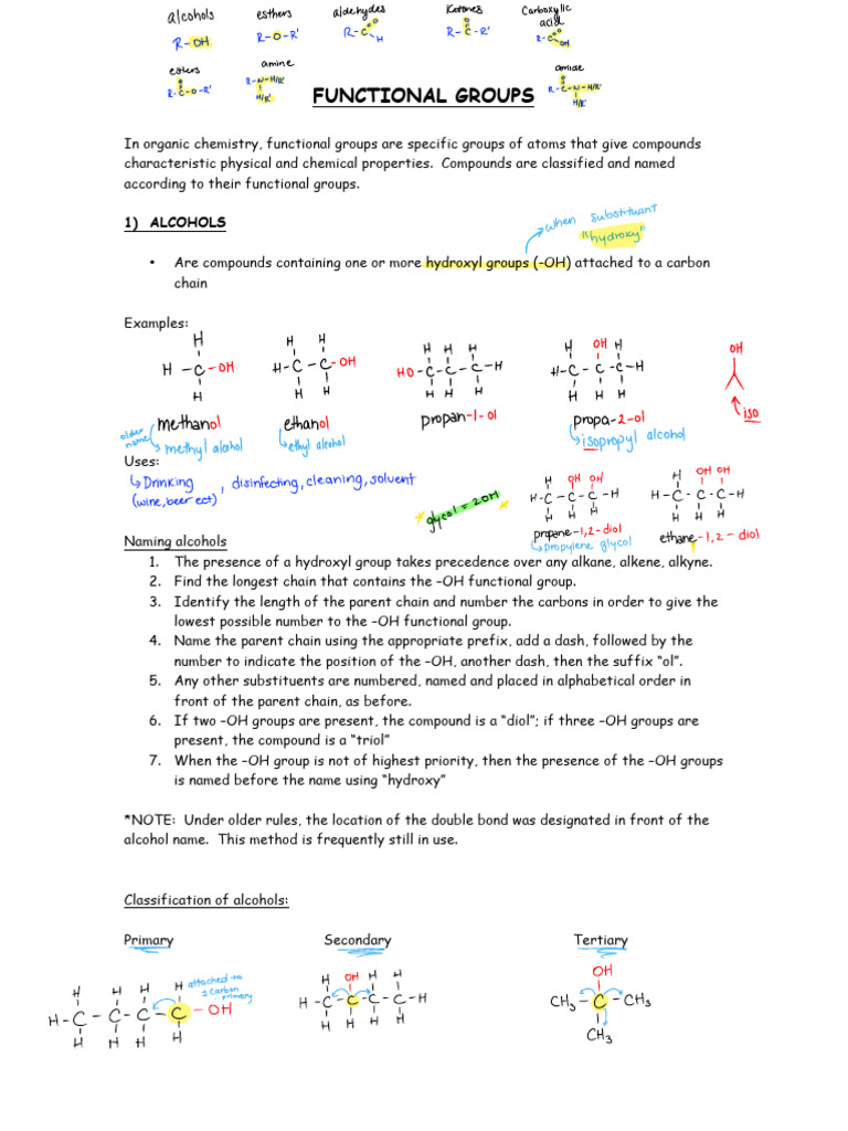 Functional Groups in Organic Chemistry | PDF | Ester | Aldehyde