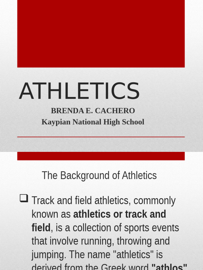 Athletics 190707151048 | PDF | Track And Field | Athletic Sports