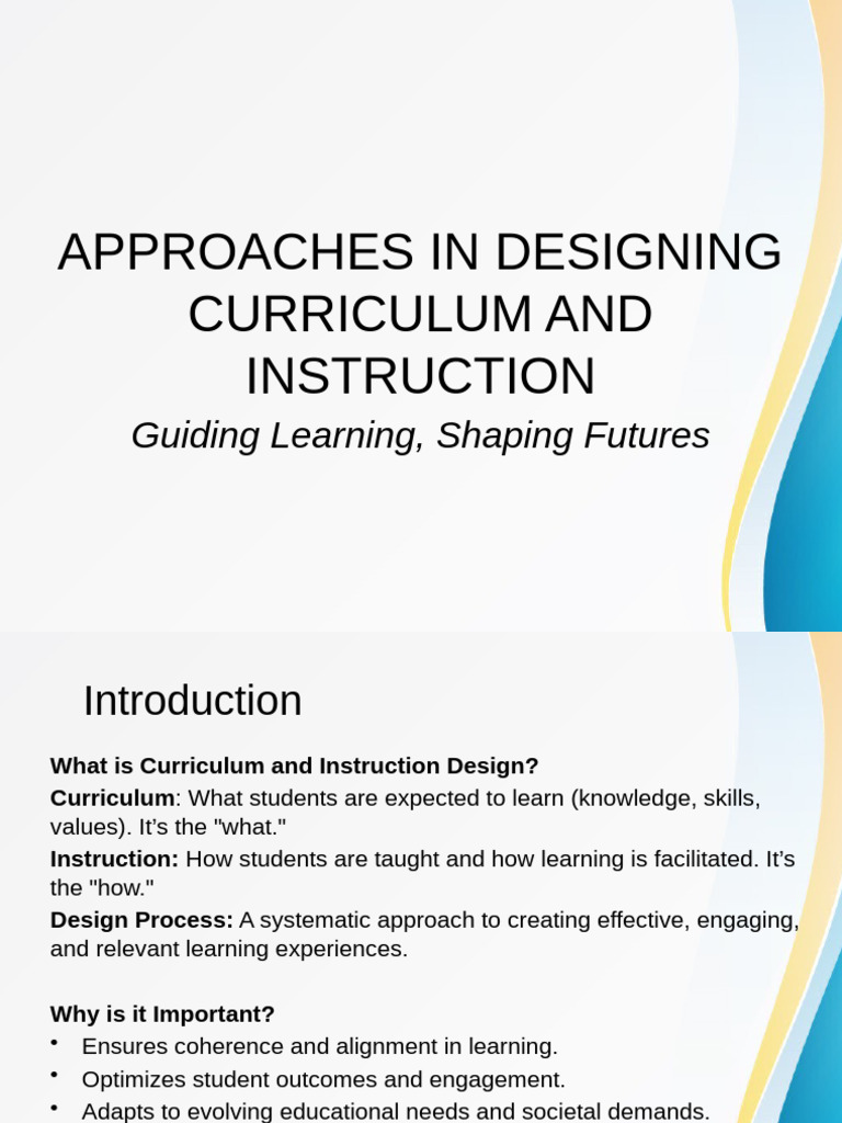 Fitted Approaches in Curriculum Design | PDF | Learning ...