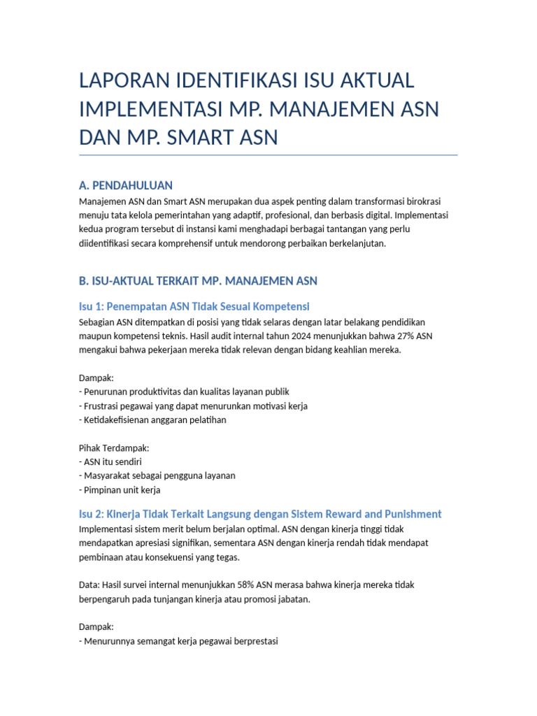 Isu Aktual Manajemen dan Smart ASN | PDF