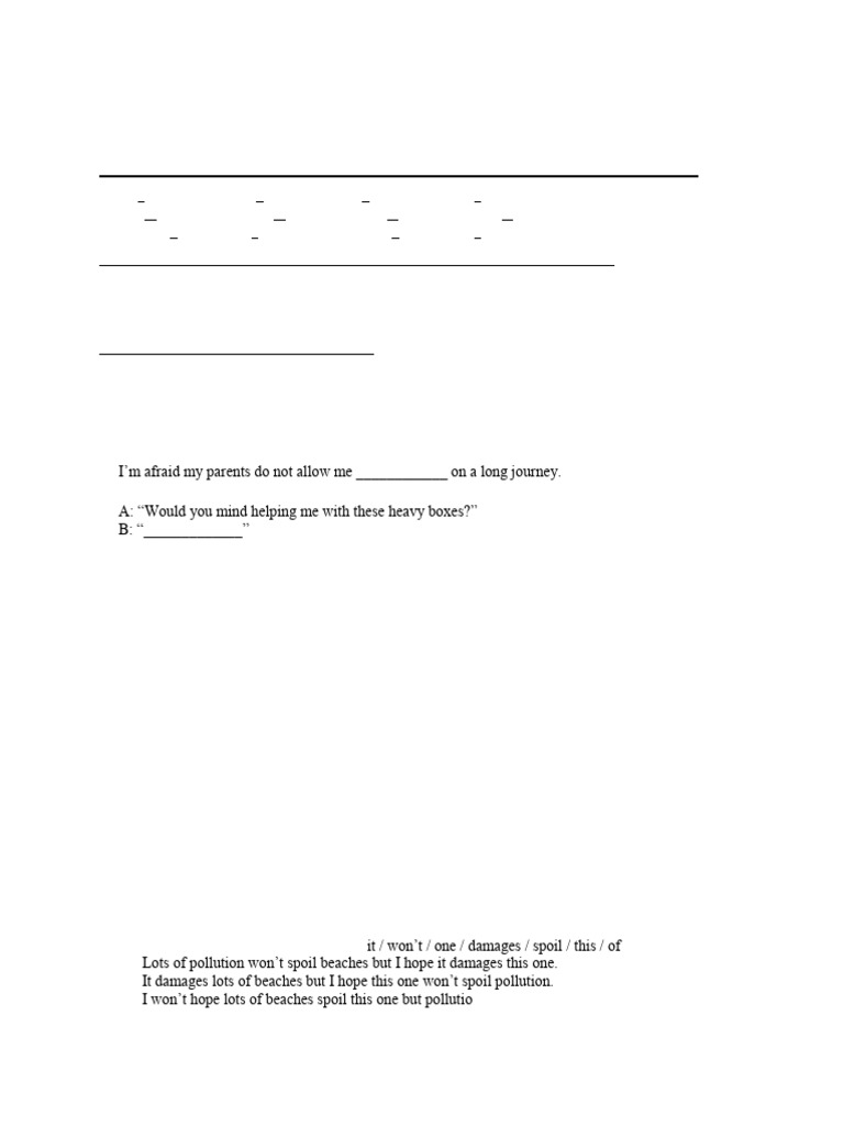 Unit 6 Practice Test for ESL Students | PDF | Camping