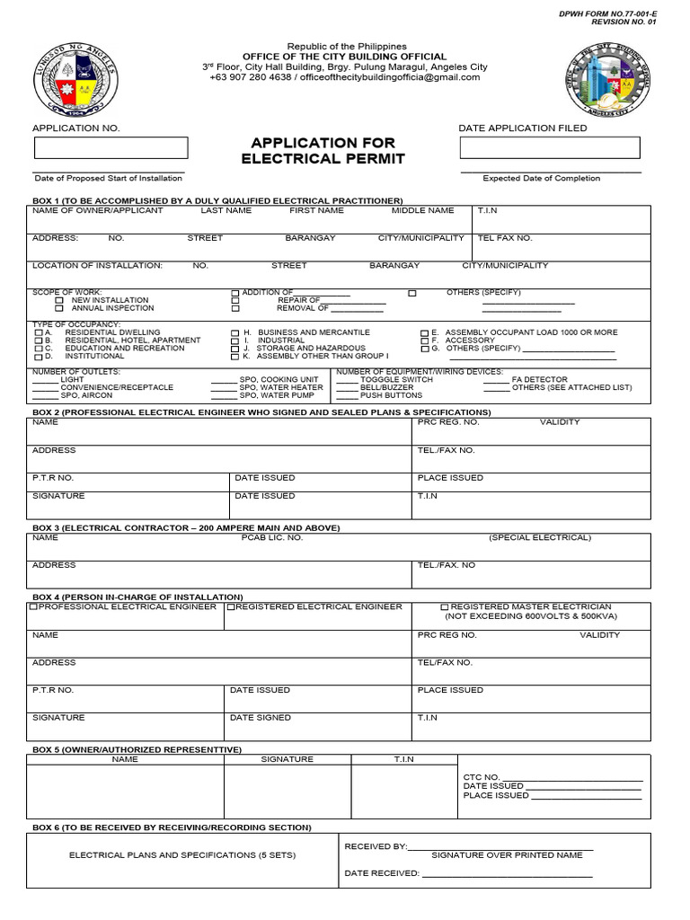 Electrical Permit Application Form | PDF