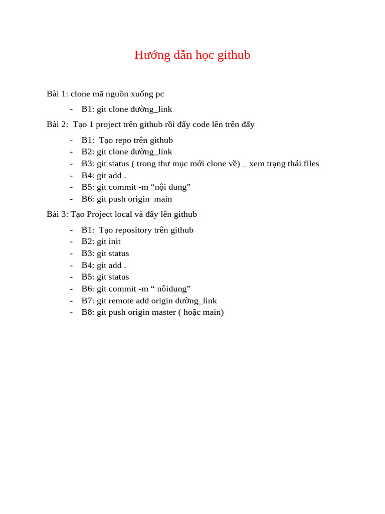 Hướng Dẫn Học Github | PDF