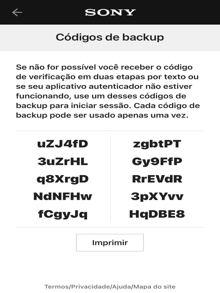 Códigos de Backup Sony Entertainment Network | PDF
