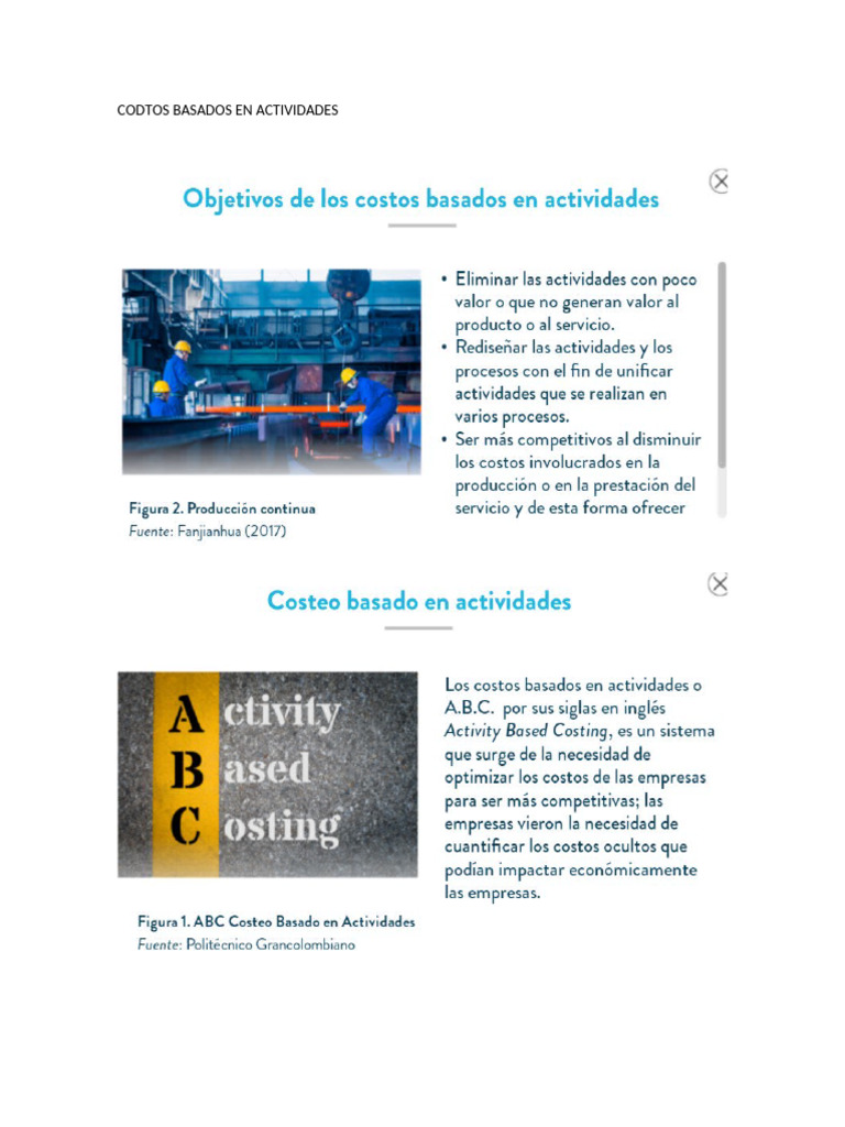 Codtos Basados en Actividades | PDF