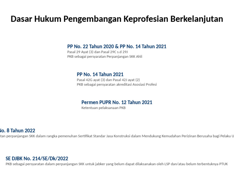 Dasar Hukum Pengembangan PKB SKK Ahli | PDF
