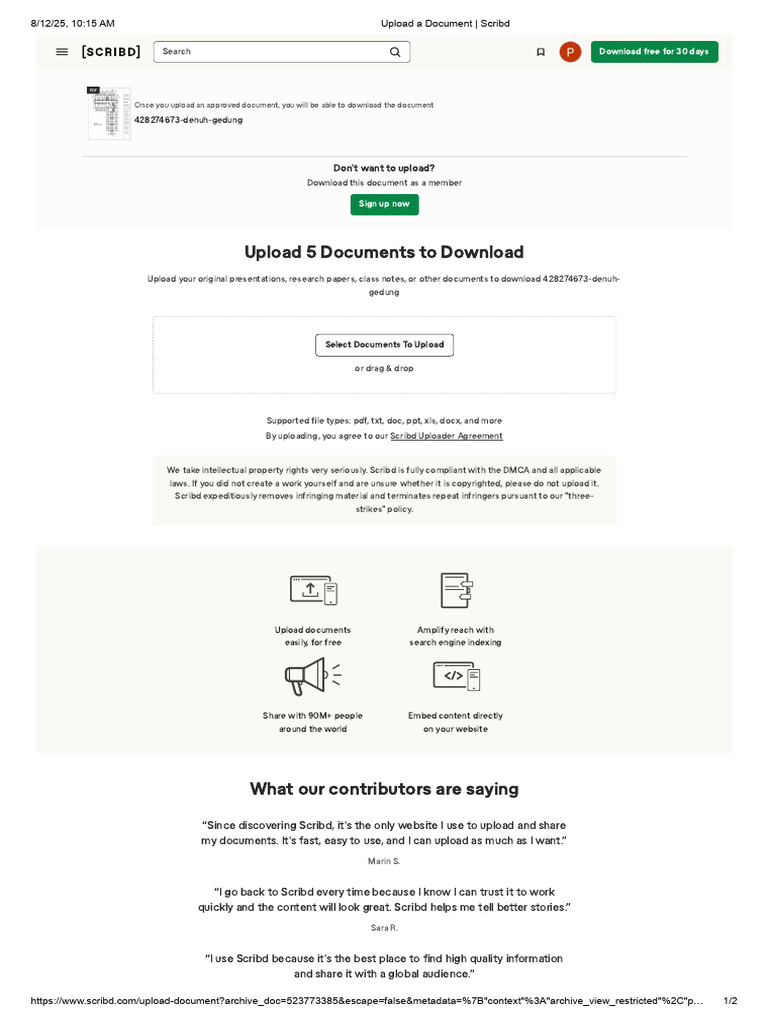 Uploading Documents on Scribd | PDF | Scribd
