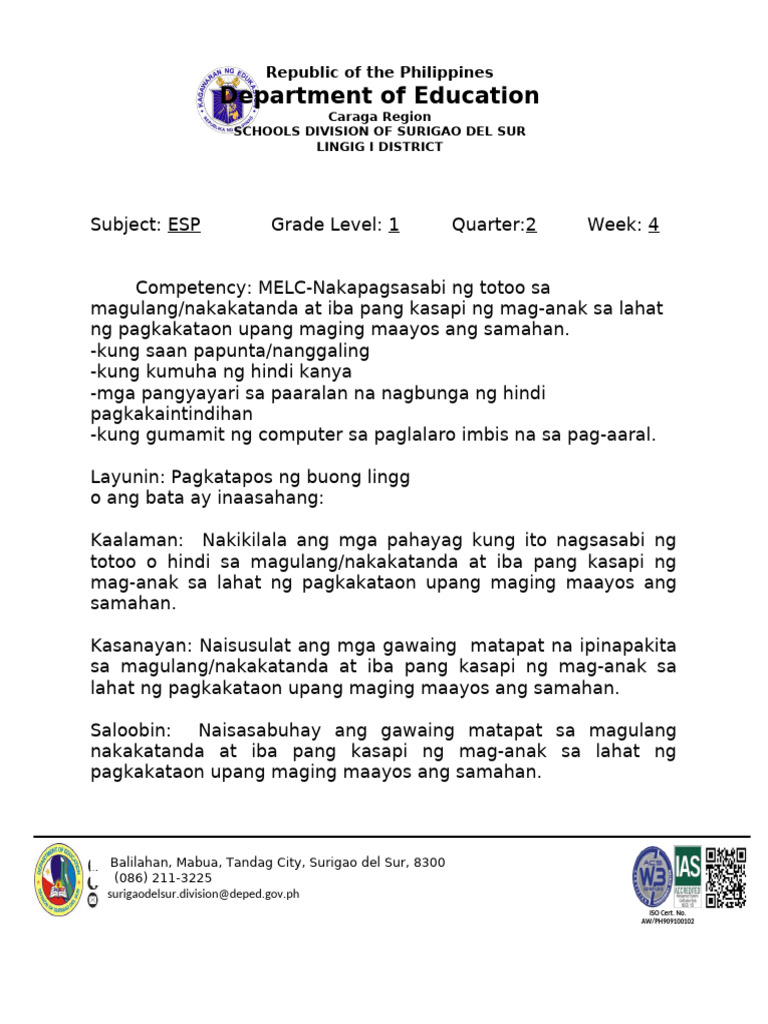 LAS ESP Week 4 | PDF