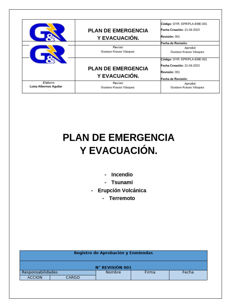 PLAN DE EMERGENCIA Y EVACUACIÓN | PDF | Incendios | Combustión
