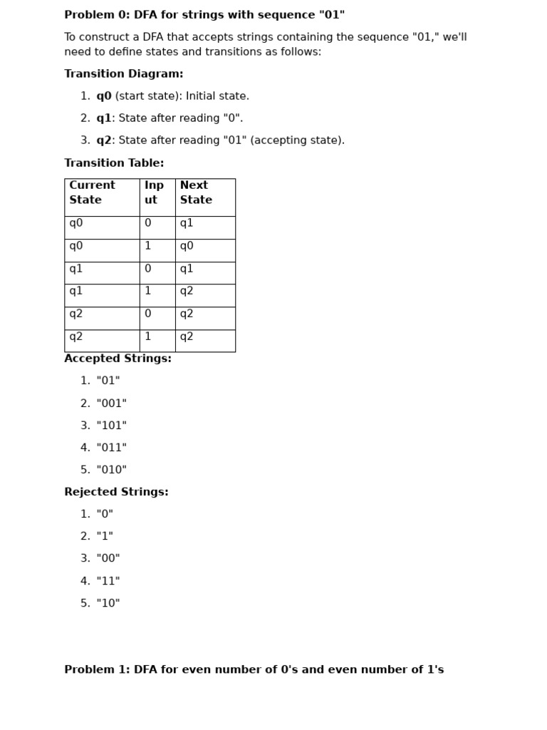DFA Design for String Patterns | PDF