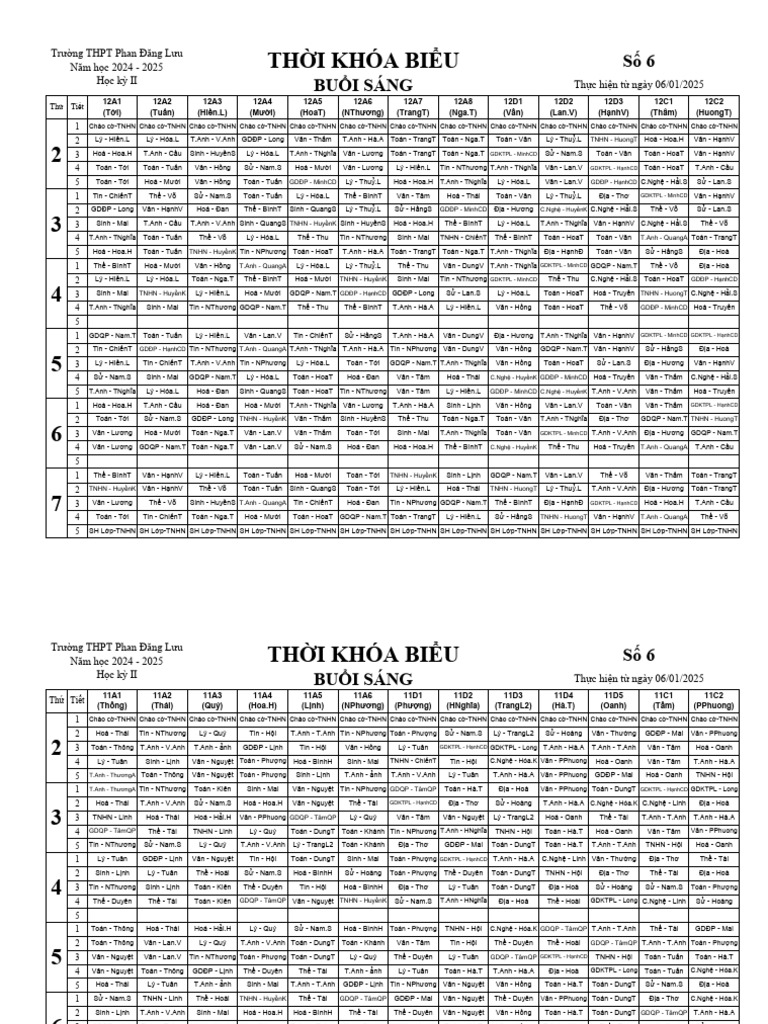 TKB SỐ 06 (HS) 06-01 | PDF