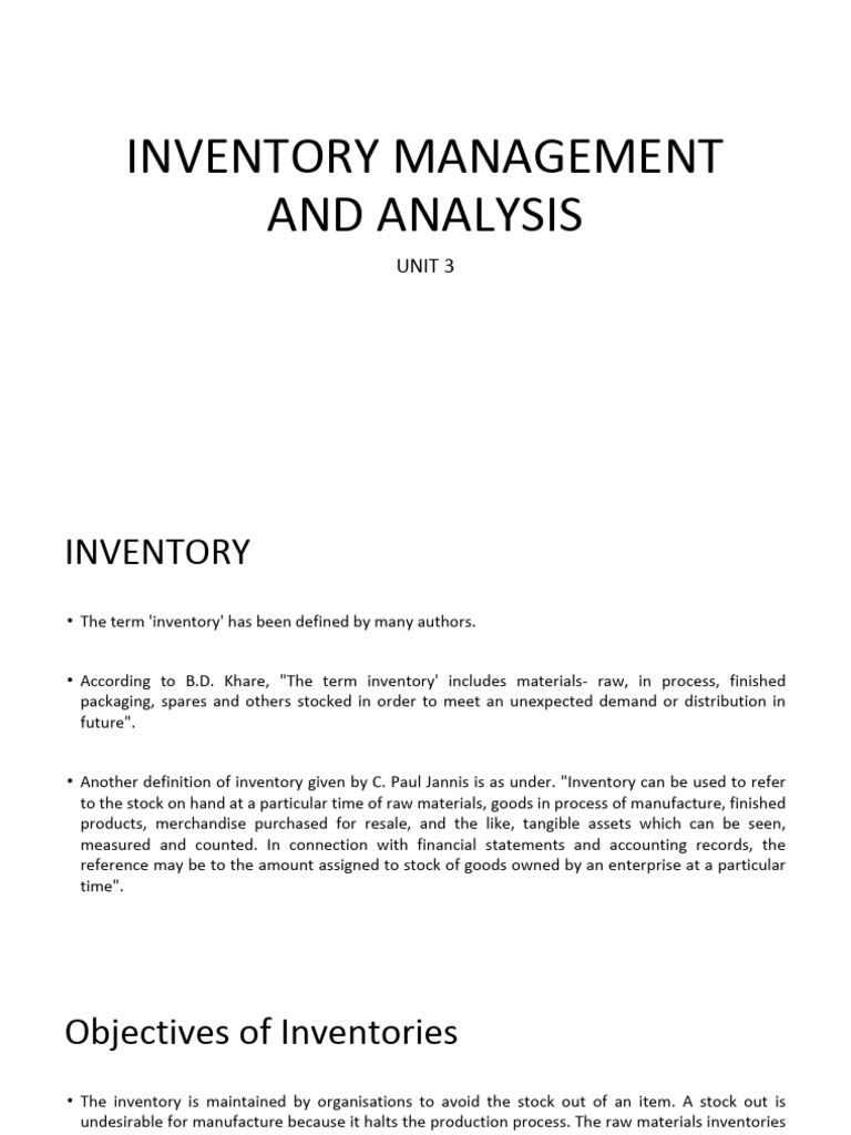 Inventory Management for Manufacturing | PDF | Inventory | Lean ...