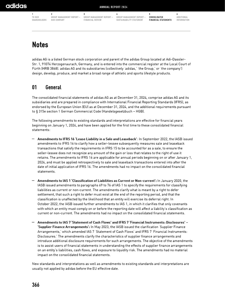 adidas AG 2024 Financial Statements Overview | PDF | Historical Cost ...