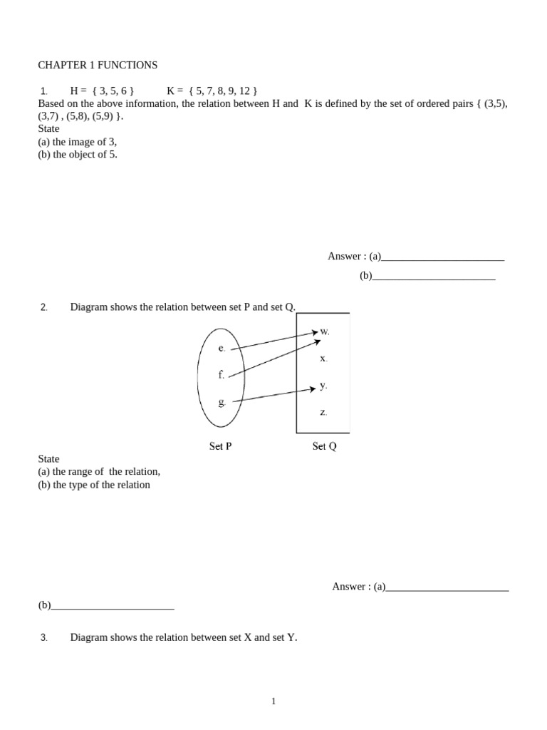 Functions and Relations Analysis Guide | PDF | Function (Mathematics ...