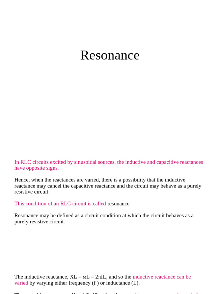 Understanding RLC Circuit Resonance | PDF