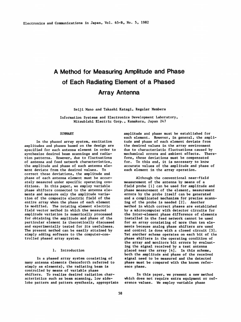 Measuring Amplitude and Phase in Antennas | PDF | Phase (Waves ...