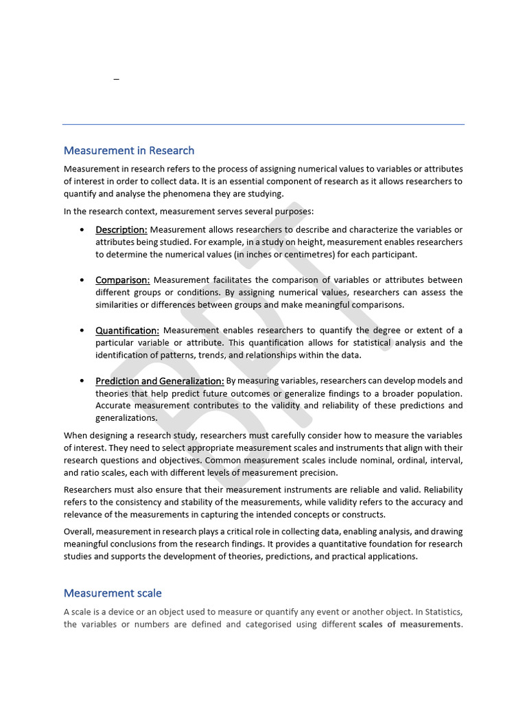 Measurement Techniques in Research | PDF | Level Of Measurement ...