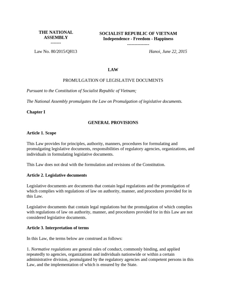 Law on Legislative Document Promulgation | PDF | State Of Emergency ...